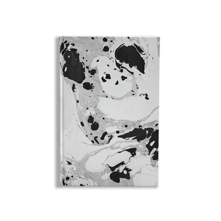 Perla 手工大理石纹纸笔记本，灰色和黑色 - Conti Borbone - 意大利制造
