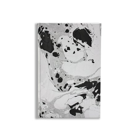 Cuaderno de papel jaspeado a mano Perla, colores gris y negro - Conti Borbone - made in Italy