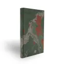 Roby 手工大理石纹纸笔记本，绿色和红色 - Conti Borbone - 意大利制造 - 书脊