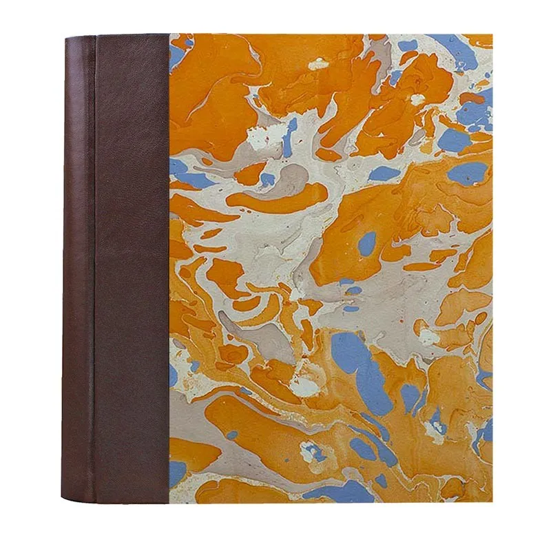 Photo album Cioccolato - leather and marbled paper - Conti Borbone