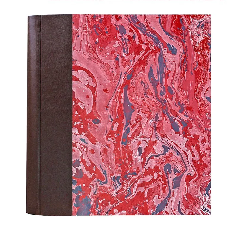 Photo album Cioccolato - leather and marbled paper - Conti Borbone