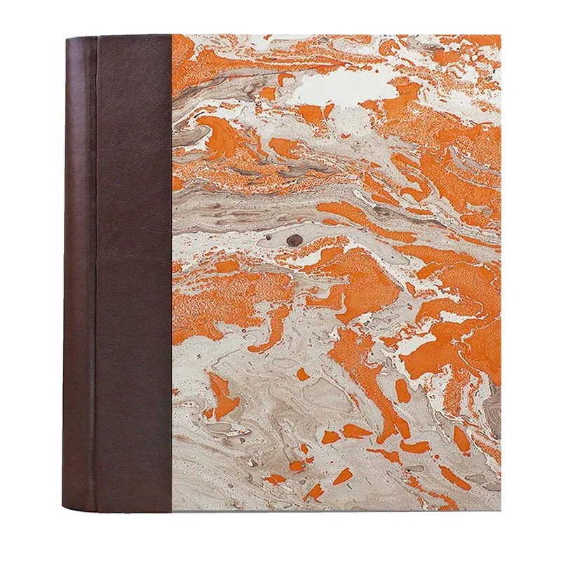 Photo album Cioccolato - leather and marbled paper - Conti Borbone