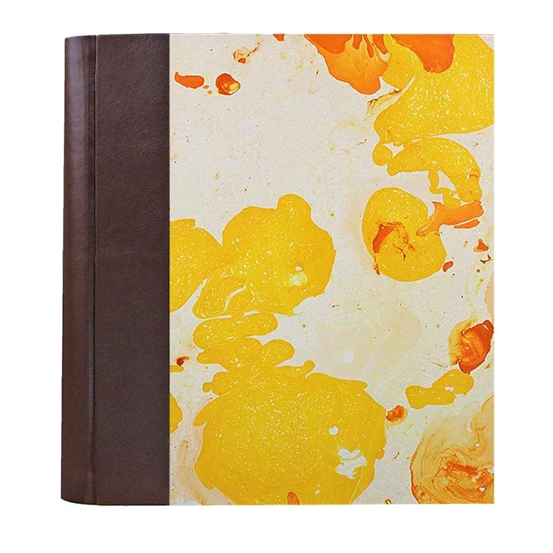 Photo album Cioccolato - leather and marbled paper - Conti Borbone