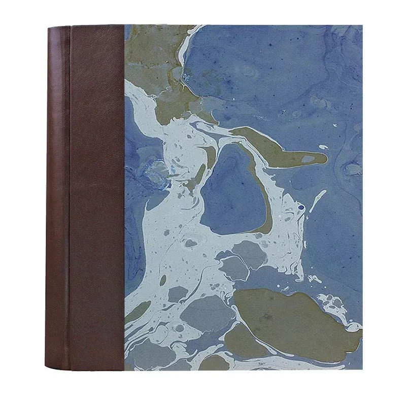 Photo album Cioccolato - leather and marbled paper - Conti Borbone