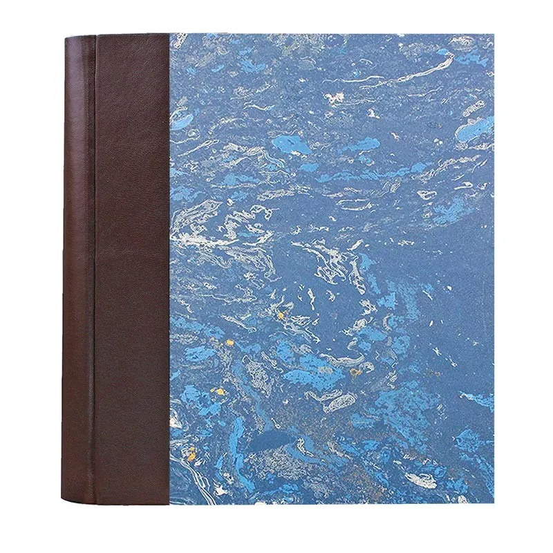 Photo album Cioccolato - leather and marbled paper - Conti Borbone