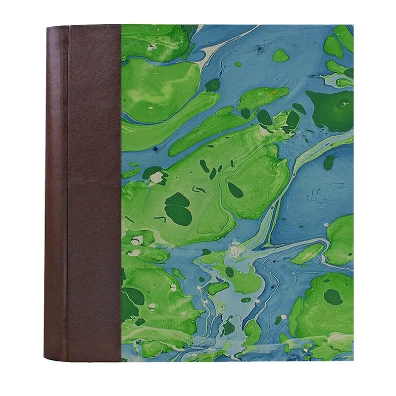 Photo album Cioccolato - leather and marbled paper - Conti Borbone