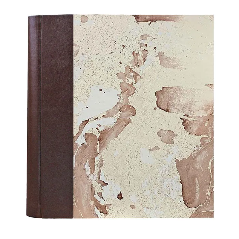 Photo album Cioccolato - leather and marbled paper - Conti Borbone