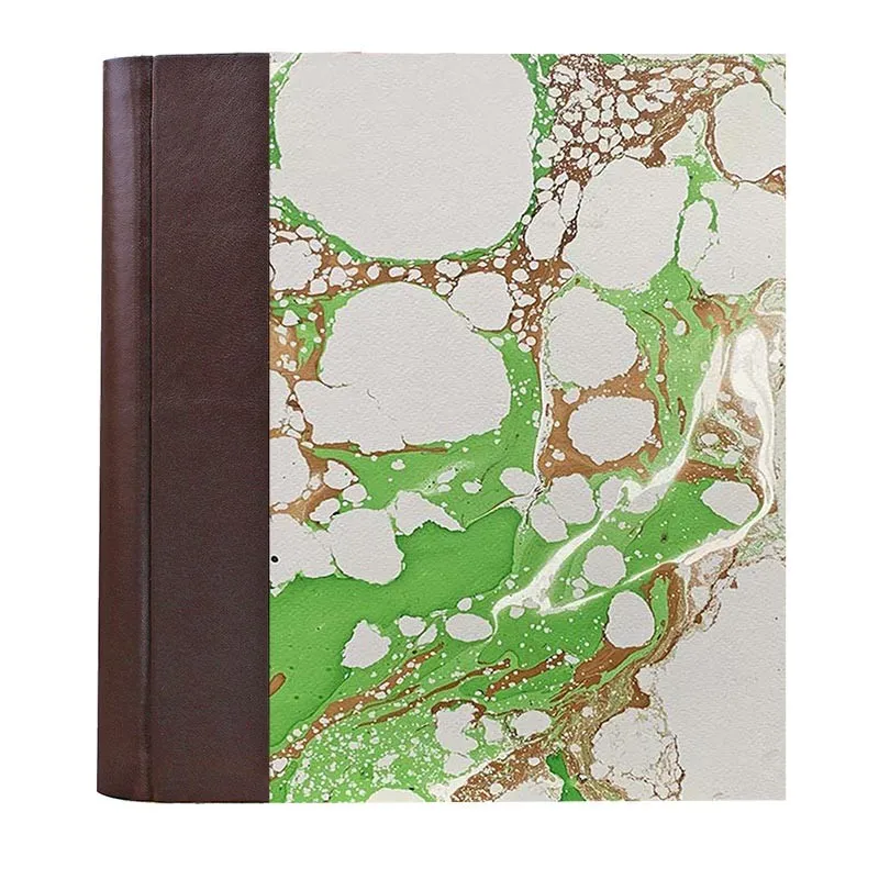 Photo album Cioccolato - leather and marbled paper - Conti Borbone