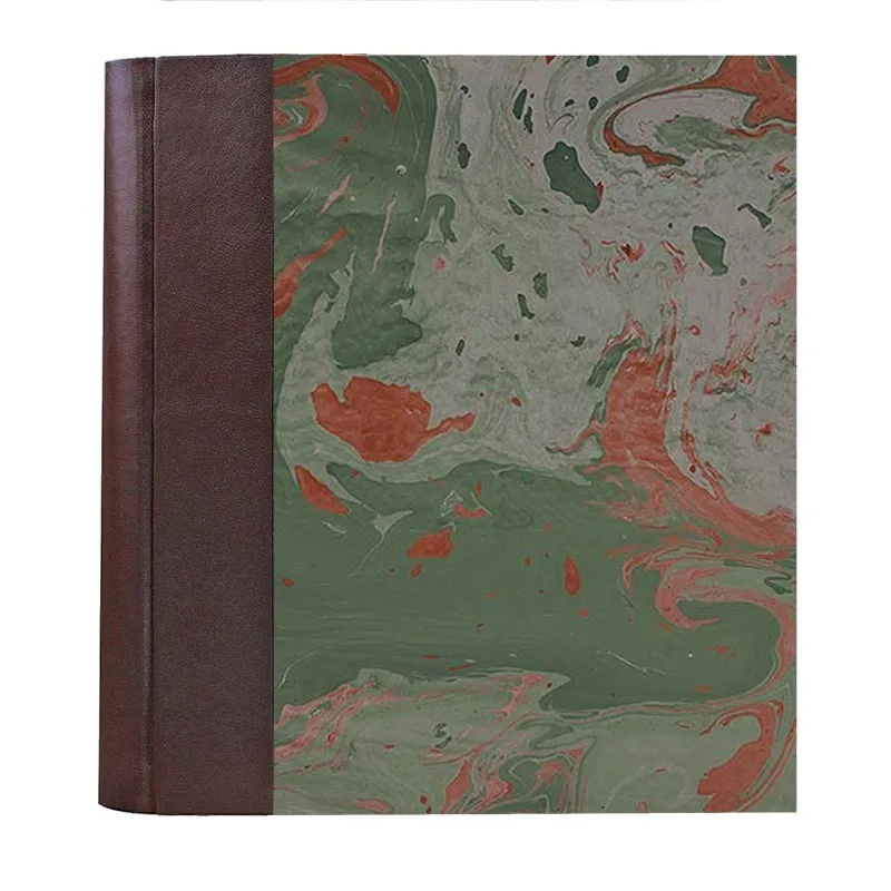 Photo album Cioccolato - leather and marbled paper - Conti Borbone