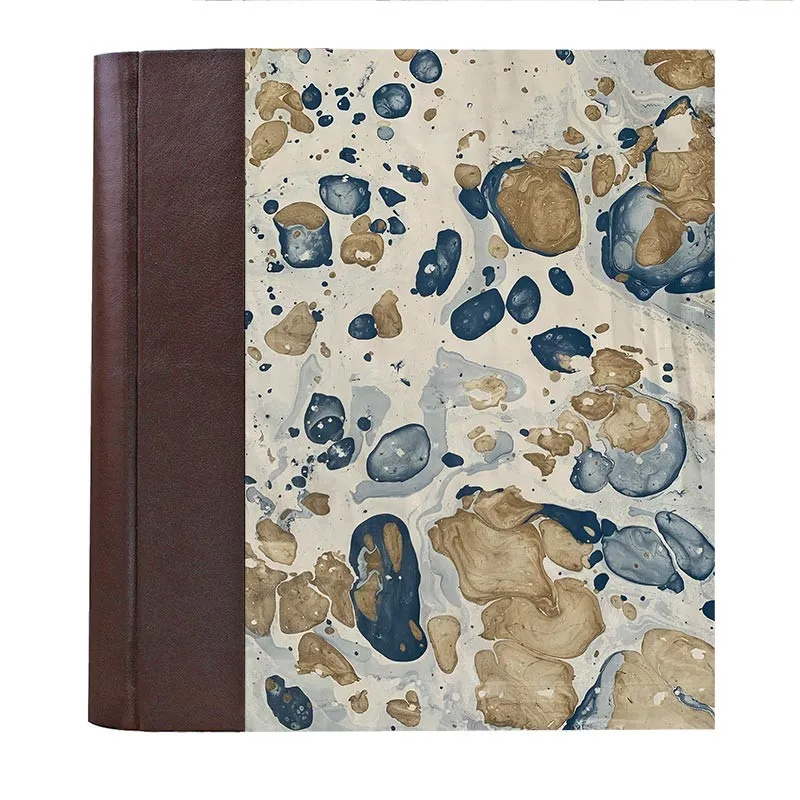 Photo album Cioccolato - leather and marbled paper - Conti Borbone