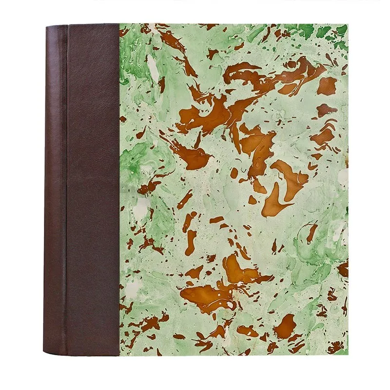 Photo album Cioccolato - leather and marbled paper - Conti Borbone