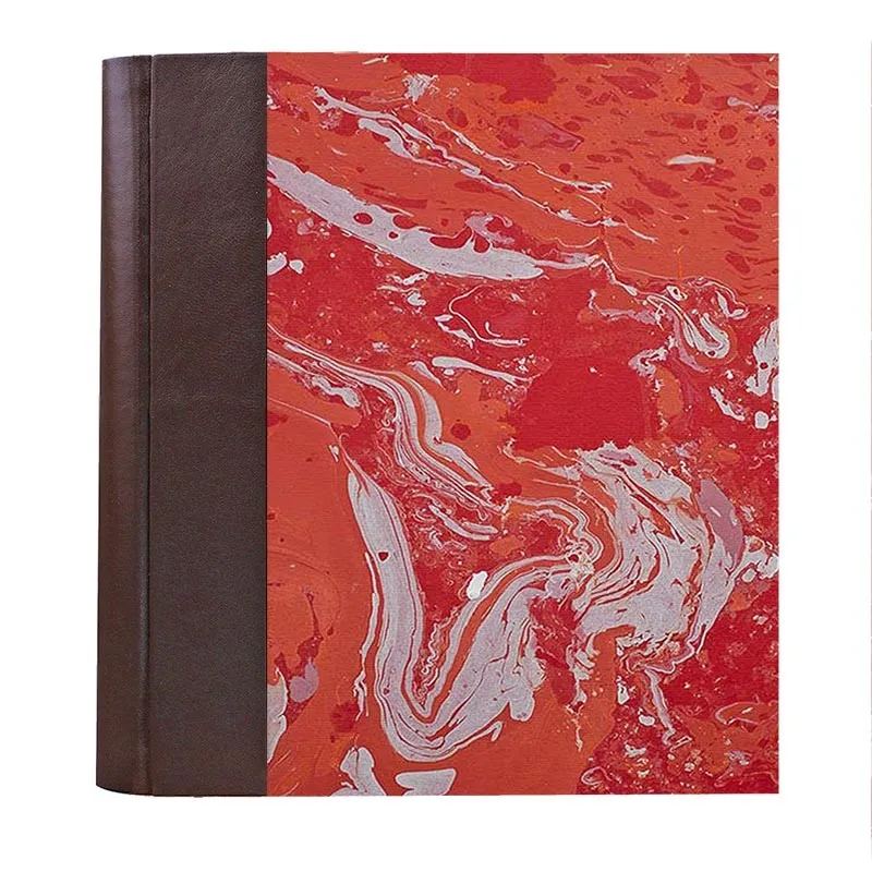 Photo album Cioccolato - leather and marbled paper - Conti Borbone