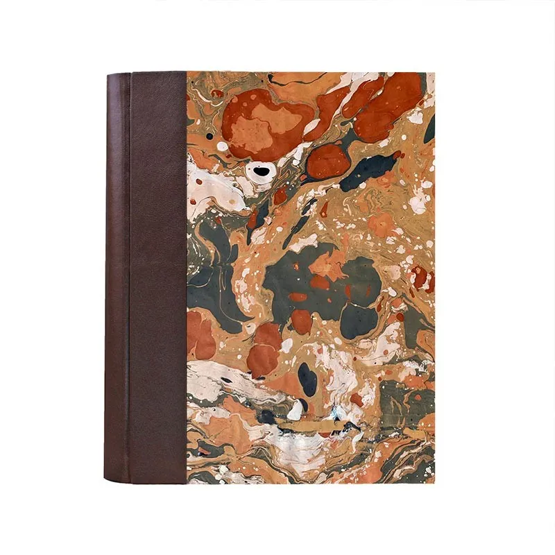 Fotoalbum Cioccolato - Leder und marmoriertes Papier - Conti Borbone