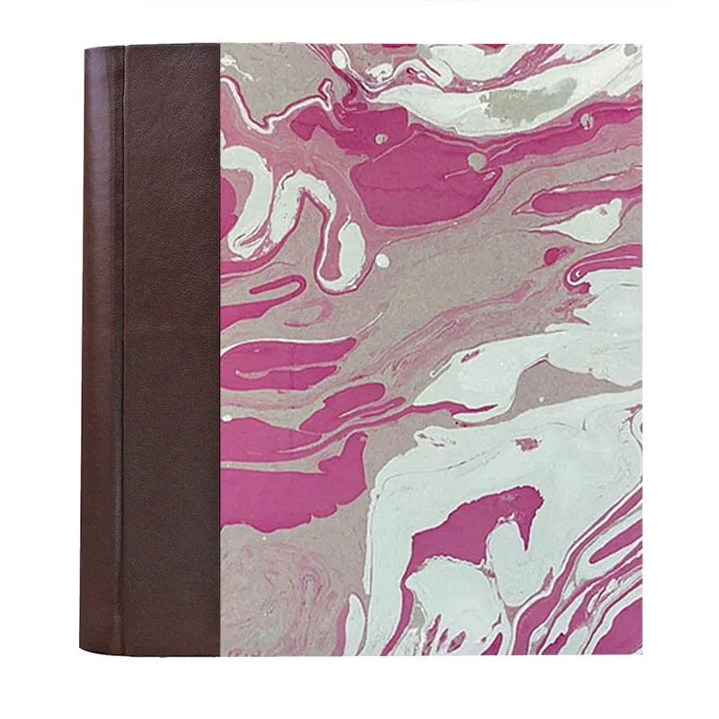 Album photo Cioccolato - cuir et papier marbré - Conti Borbone