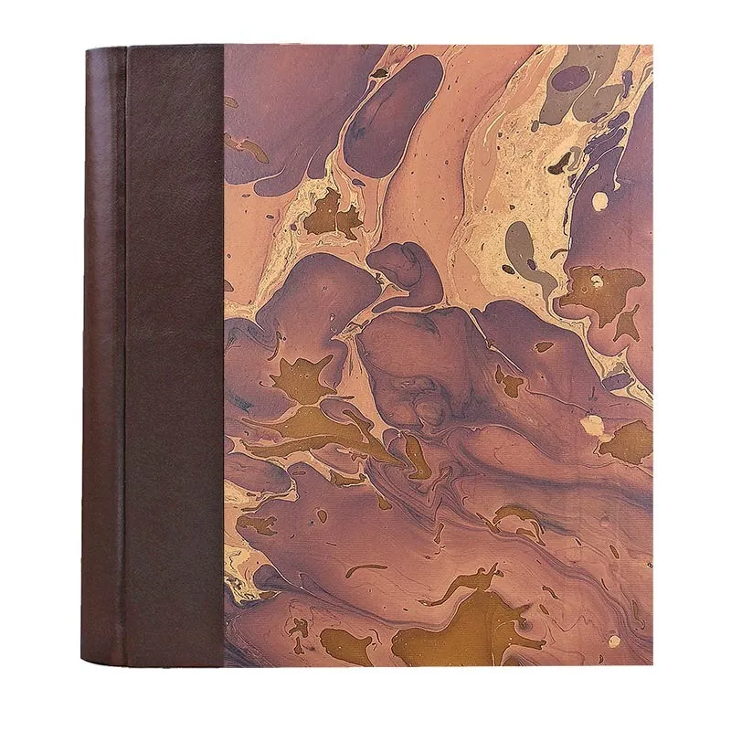 Photo album Cioccolato - leather and marbled paper - Conti Borbone