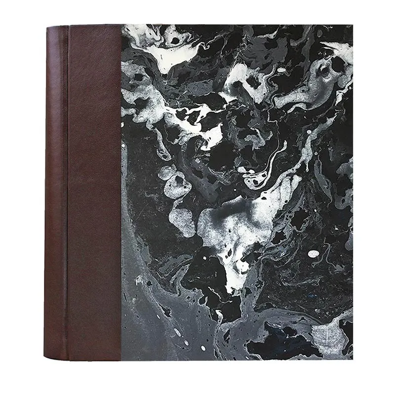 Photo album Cioccolato - leather and marbled paper - Conti Borbone