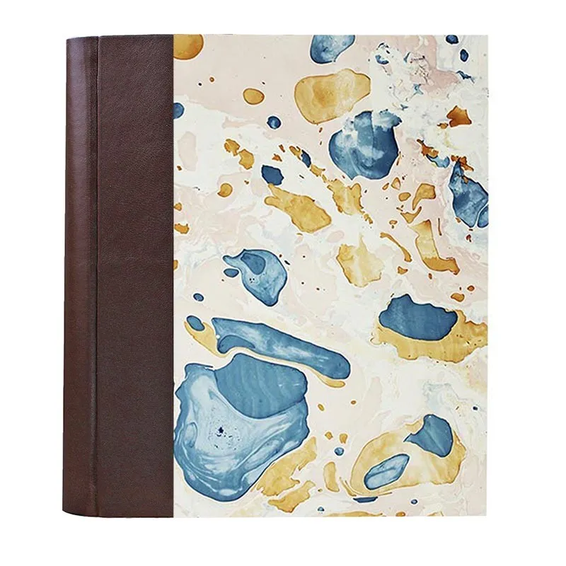 Photo album Cioccolato - leather and marbled paper - Conti Borbone