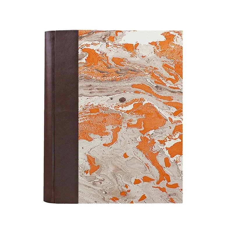 Photo album Cioccolato - leather and marbled paper - Conti Borbone