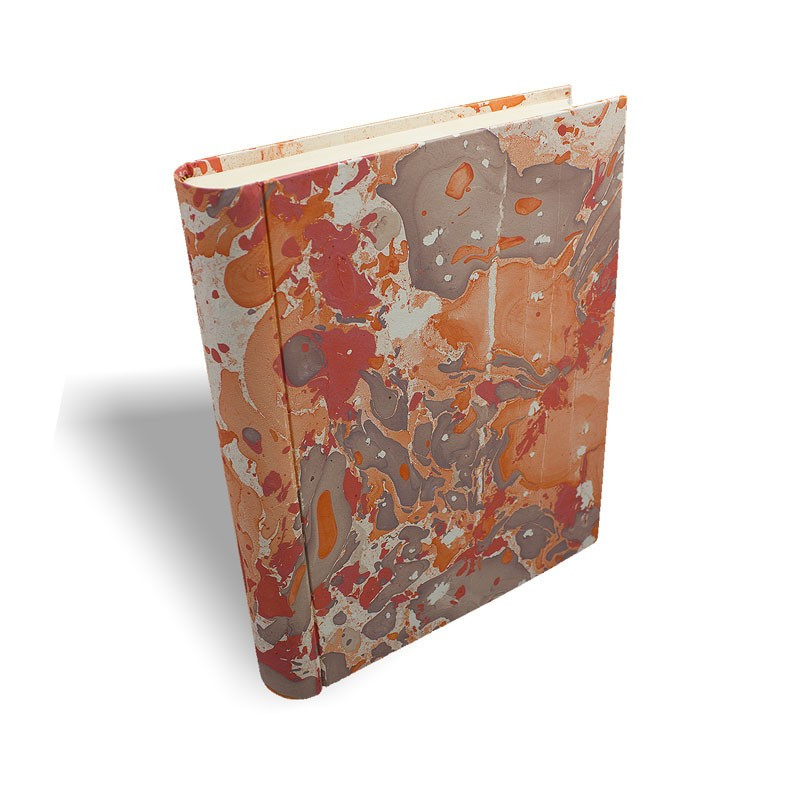 Photo album in marbled paper brown coral Filomena - Conti Borbone - standard prospective
