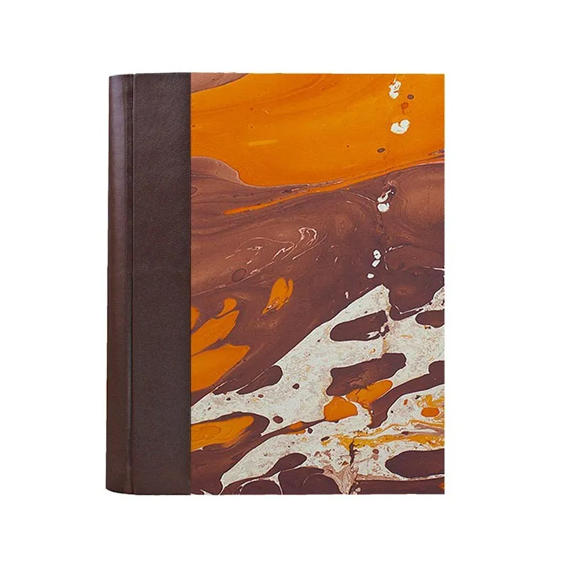 Photo album Cioccolato - leather and marbled paper - Conti Borbone