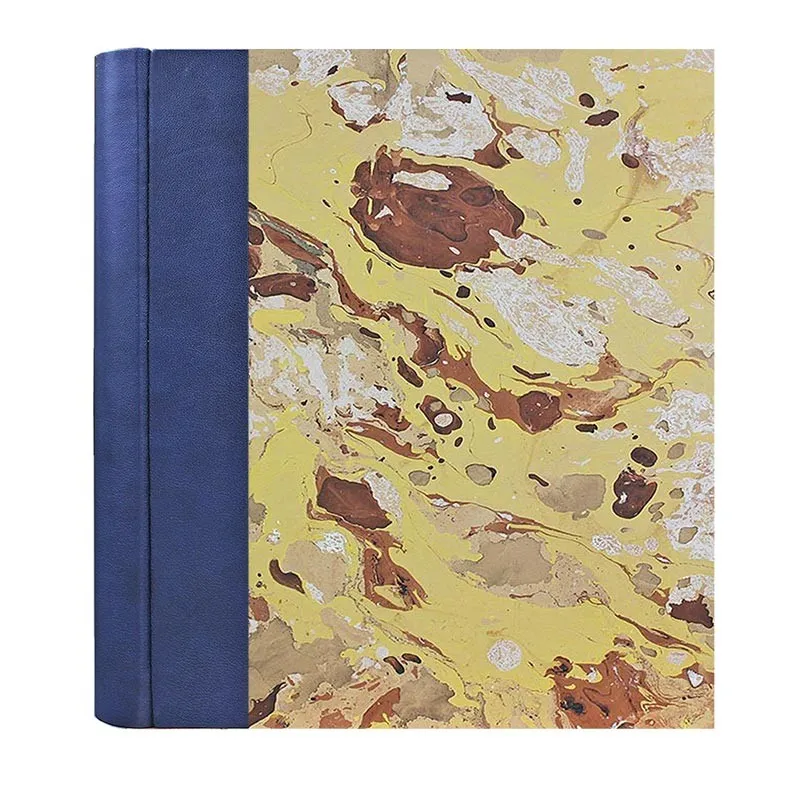 Photo album Bluette - leather and marbled paper - Conti Borbone