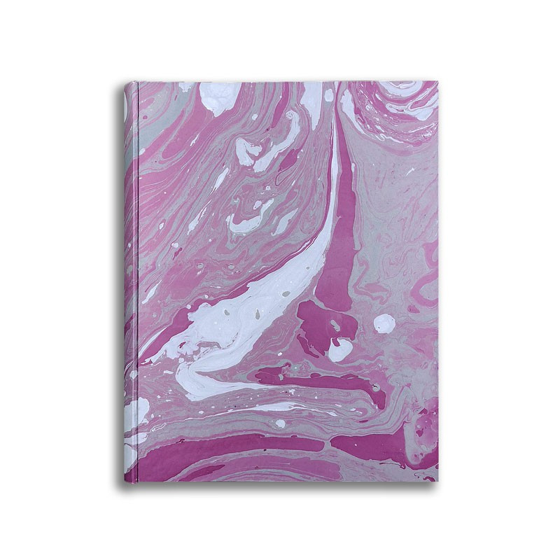 Photo album in marbled paper grey violet white Veronica - Conti Borbone - standard front
