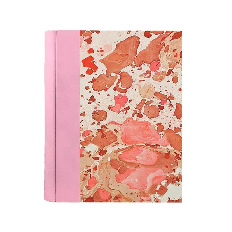 Photo album Camelia - leather and marbled paper - Conti Borbone
