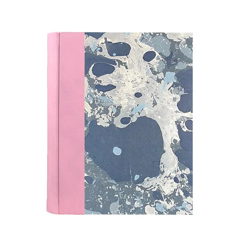 Photo album Camelia - leather and marbled paper - Conti Borbone