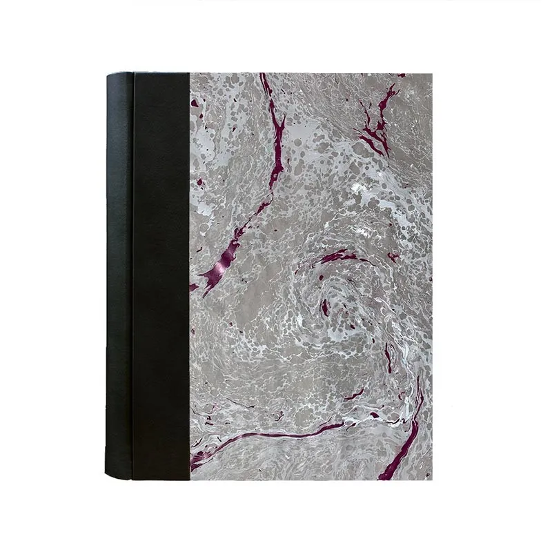 Photo album Dark - leather and marbled paper - Conti Borbone