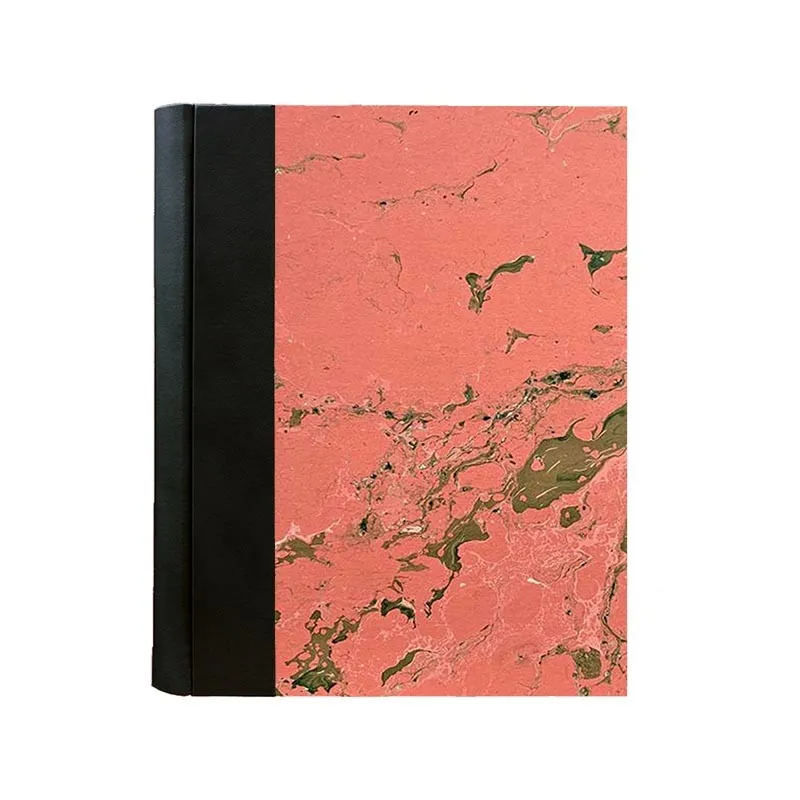 Photo album Dark - leather and marbled paper - Conti Borbone