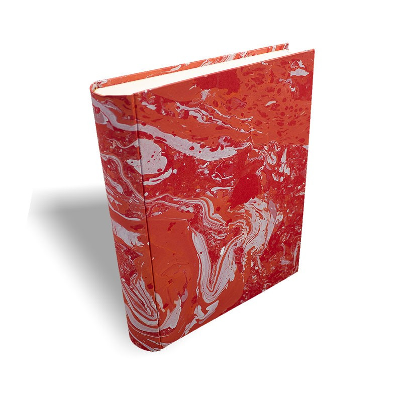 Photo album Amanda in marbled paper red coral white - Conti Borbone - standard prospective