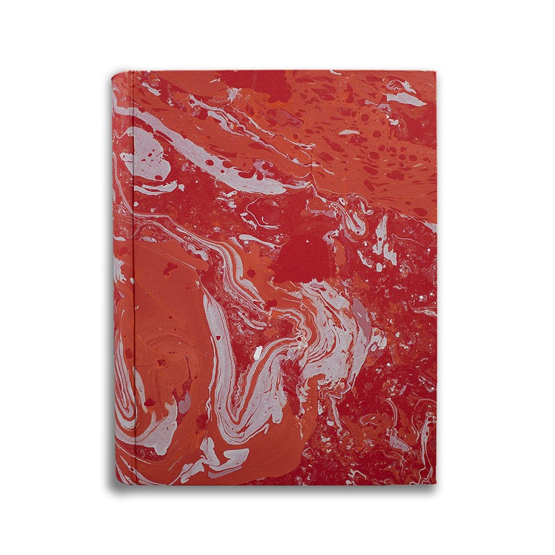 Album foto Amanda in carta marmorizzata color corallo rosso bianco - Conti Borbone - standard