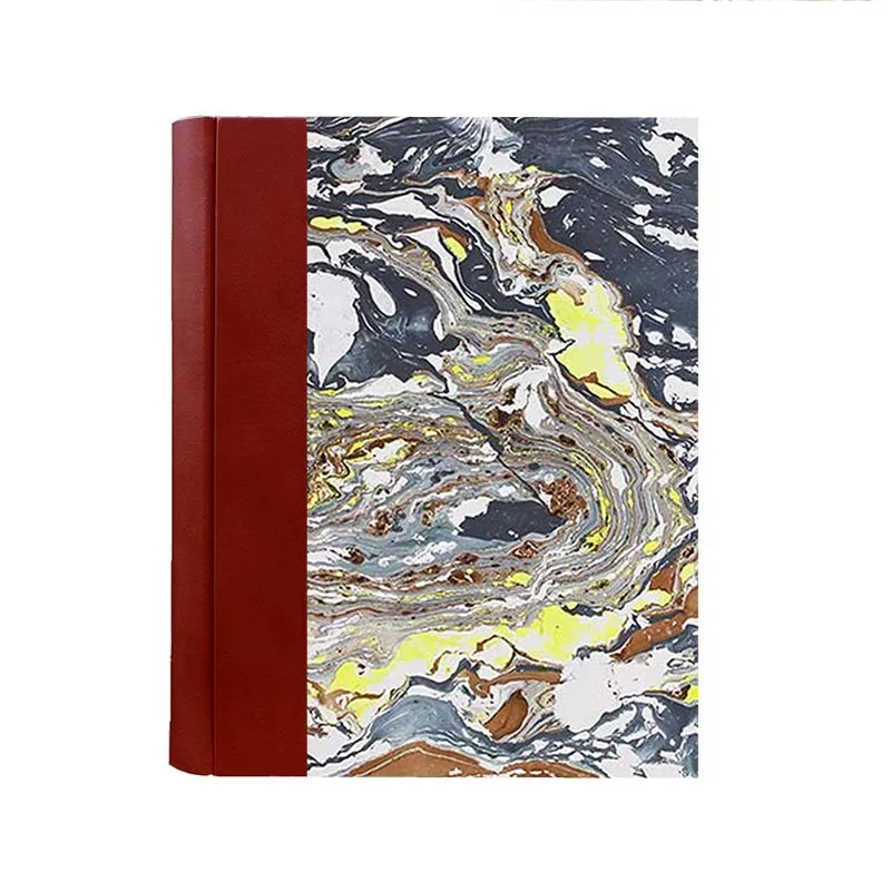 Photo album Fragola - leather and marbled paper - Conti Borbone