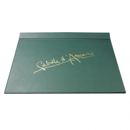 Sottomano Gabriele d'Annunzio realizzato a mano in similpelle verde - Conti Borbone -