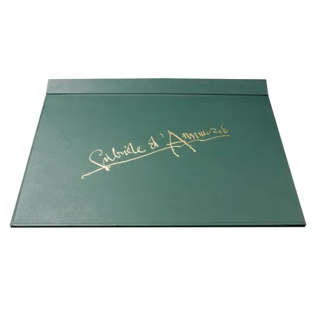Sottomano Gabriele d'Annunzio realizzato a mano in similpelle verde - Conti Borbone -