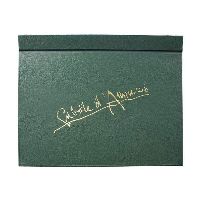 Gabriele d’Annunzio Desk Pad Handmade in Green Faux Leather - Conti Borbone - front