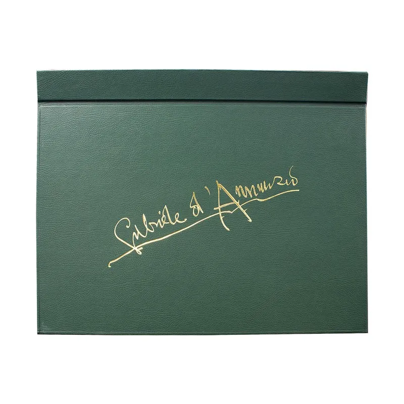 Gabriele d’Annunzio Desk Pad Handmade in Green Faux Leather - Conti Borbone