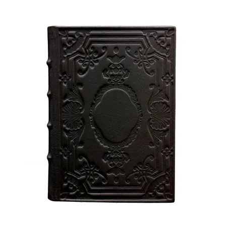 Agenda en cuir Dark, couleur noire avec décoration - Conti Borbone - Milan - made in Italy