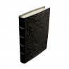 Leather diary Dark, black color with decoration - Conti Borbone - Milan - made in italy - spine