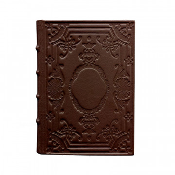 Cuoio leather diary, brown color with decoration - Conti Borbone - Milan - made in Italy