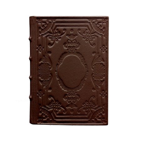 Agenda de piel Cuoio, color marrón con decoración - Conti Borbone - Milan - made in Italy