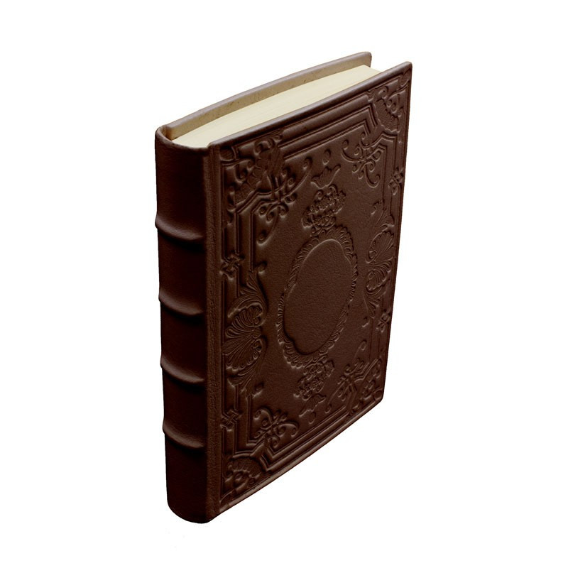 Agenda en cuir Cuoio, couleur marron avec décoration - Conti Borbone - Milan - made in italy - dos