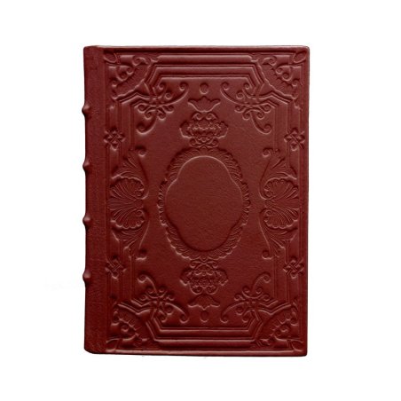 Rubinrotes Ledertagebuch, bordeauxfarben mit Verzierung - Conti Borbone - Mailand - made in Italy