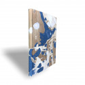 Marbled paper notebook brown, blue, white Sonia - Conti Borbone - Spine
