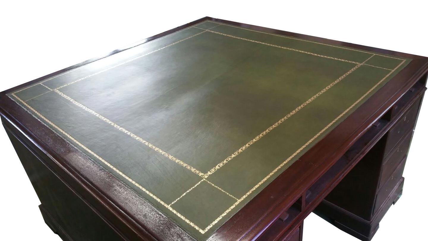 table-single-piece-leather-gold-decorations-conti-borbone-milano